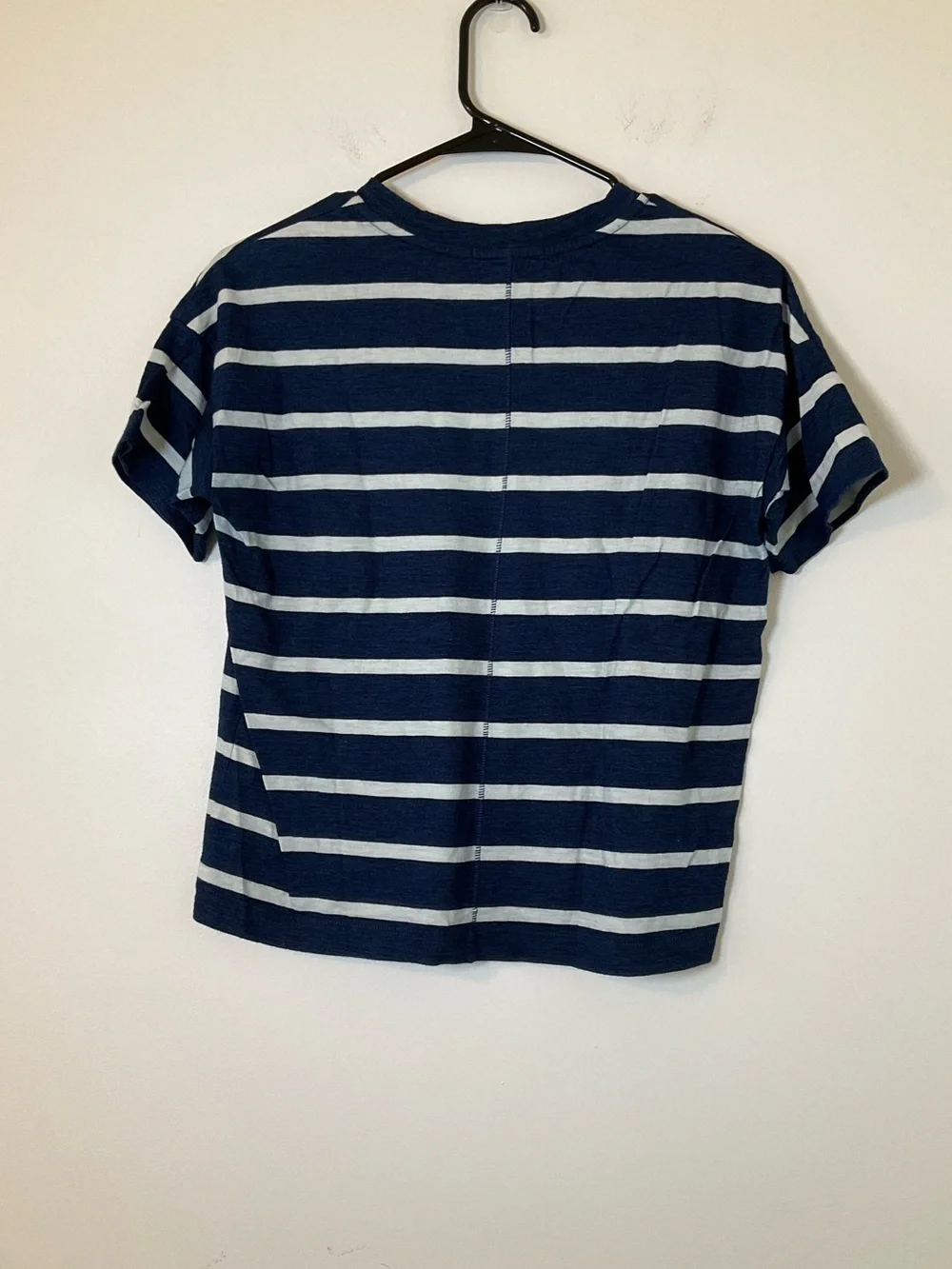Rag & Bone Jean Striped Crop Tee XS Blue White Short Sleeve